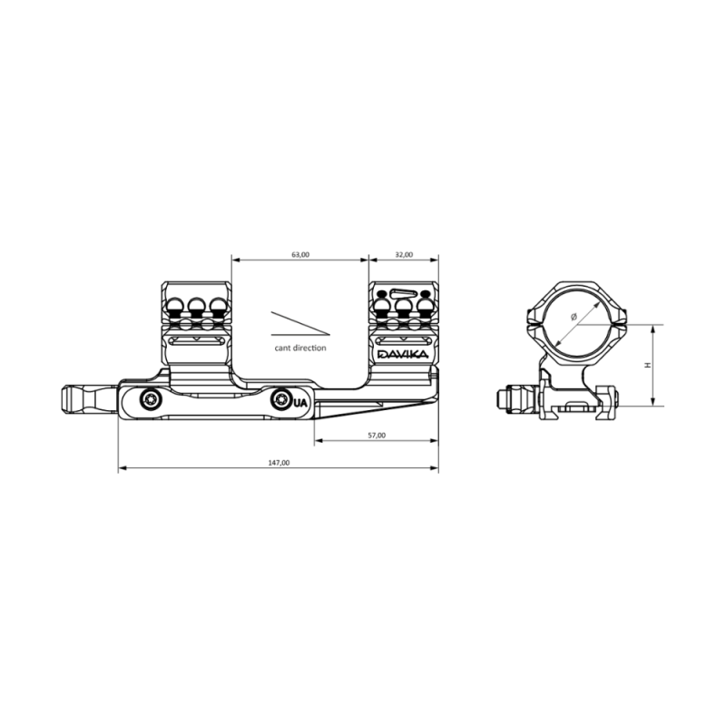 BHI DISTRIBUTION | MSM-04 Scope Mount – AR-10 / AR-15 Cantilever QD Mount with SMAI Interface
