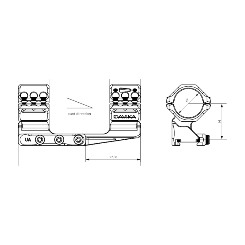 BHI DISTRIBUTION | MSM-02 Scope Mount – Cantilever Optic Mount for AR-10 / AR-15 with SMAI Interface