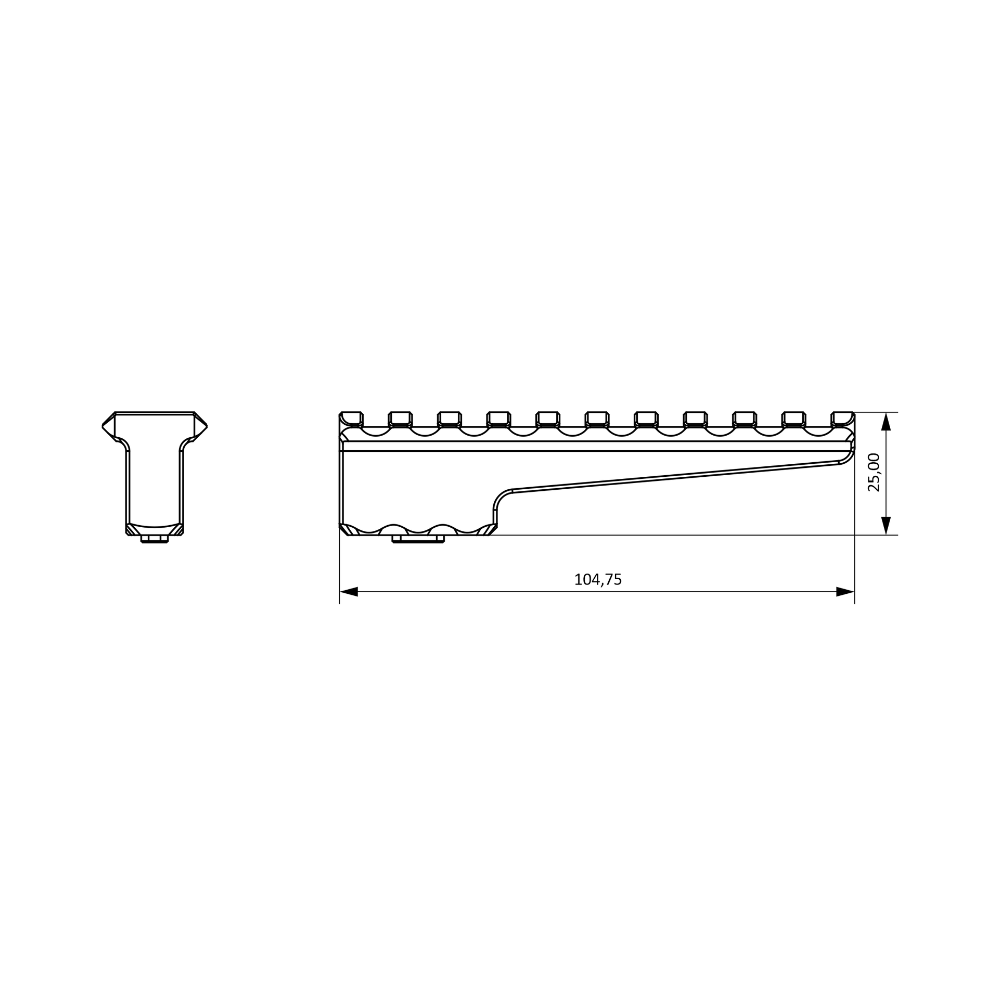 PR-01 – Picatinny Rail (SMAI, 7075-T6) | BHI DISTRIBUTION
